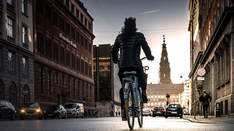 Woman on a bike